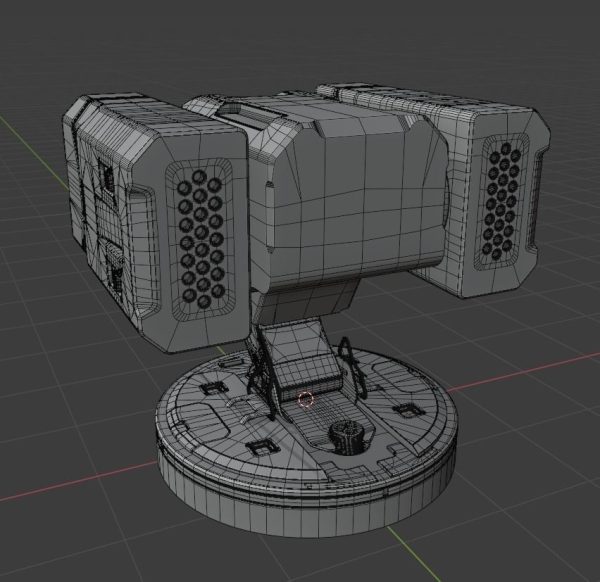 Hardsurface Sci fi Turret Design