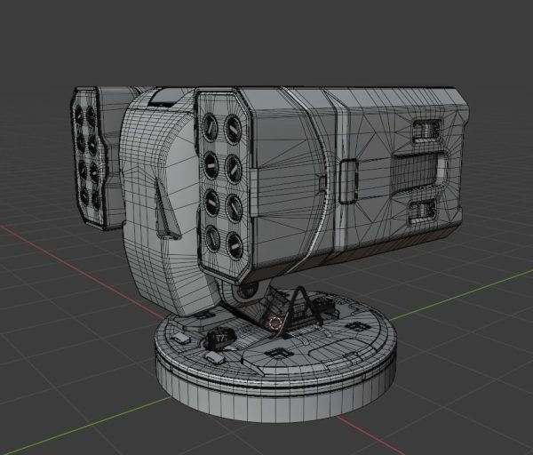 Hardsurface Sci fi Turret Design
