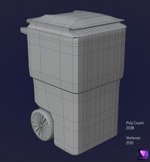 HD game-ready outdoor trash bin