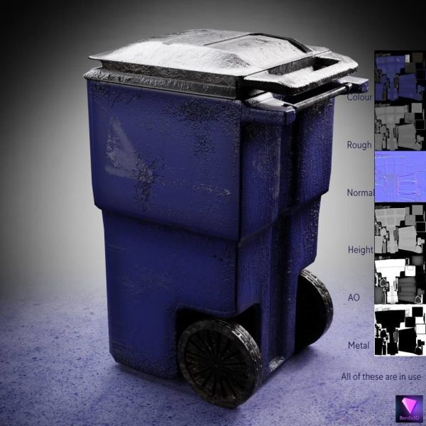 HD game-ready outdoor trash bin
