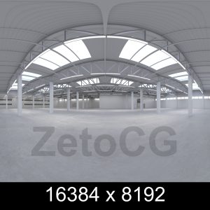 HDRI - Industrial Warehouse Interior 2 - 16384x8192