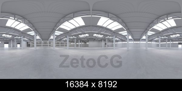 HDRI - Industrial Warehouse Interior 2 - 16384x8192