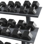 HEX DUMBBELL SET with rack