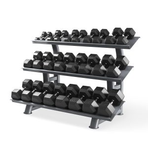 HEX DUMBBELL SET with rack