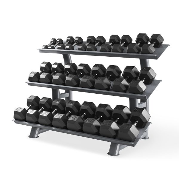 HEX DUMBBELL SET with rack