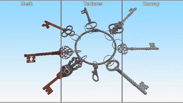 Historical Keys Ring Steel