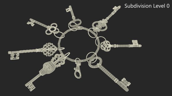 Historical Keys Ring Steel