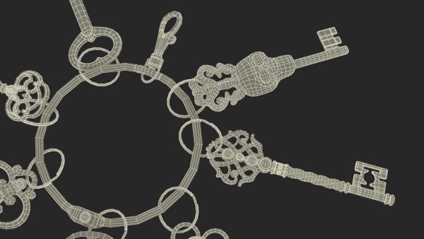 Historical Keys Ring Steel