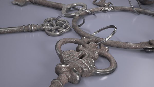 Historical Keys Ring Steel