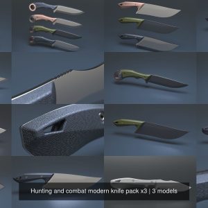 hunting-and-combat-modern-knife-pack-x3-3d-model-f831e34b1d