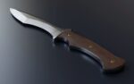 Hunting knife with wooden grips 4