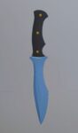 Hunting knife with wooden grips 4