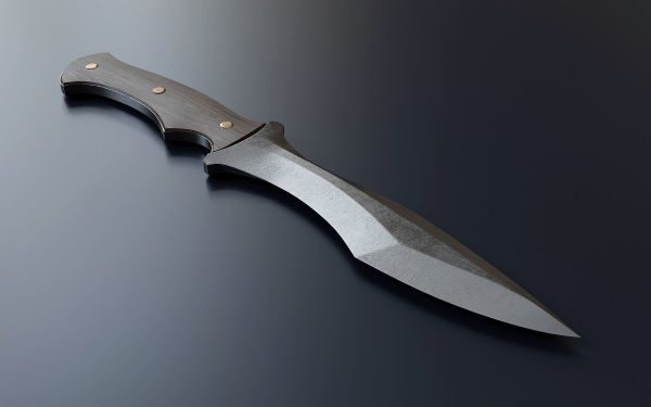 Hunting knife with wooden grips 4