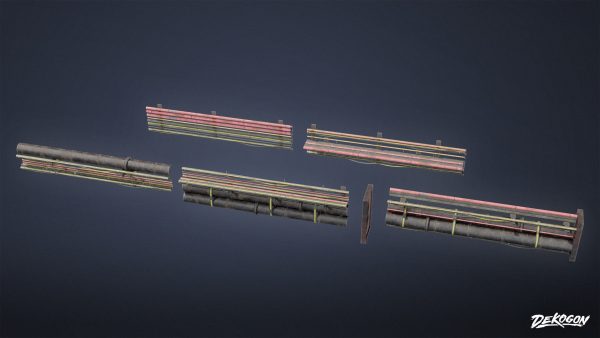 INDUSTRIAL - Cable Pipe Group 01 - LOW POLY