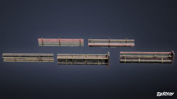 INDUSTRIAL - Cable Pipe Group 01 - LOW POLY