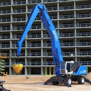 Industrial Crane with Concrete Bucket