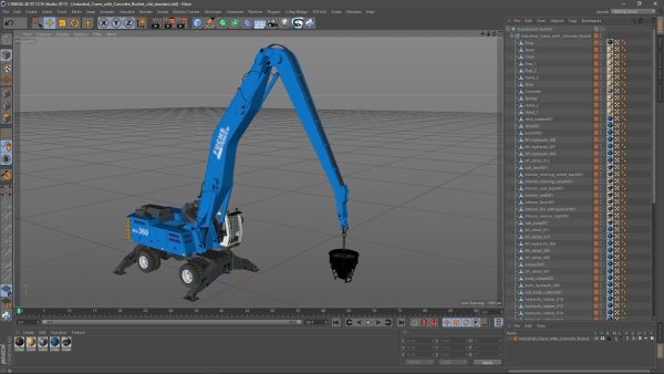 Industrial Crane with Concrete Bucket