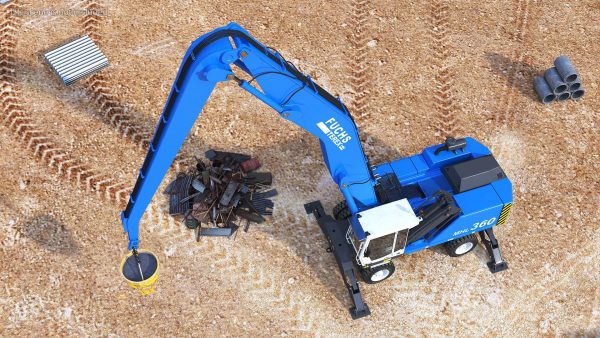 Industrial Crane with Concrete Bucket