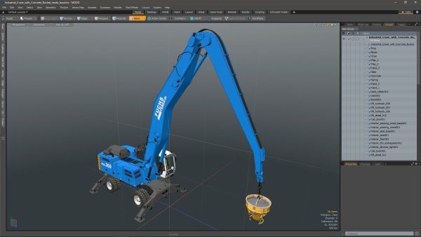 Industrial Crane with Concrete Bucket