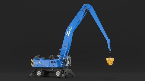 Industrial Crane with Concrete Bucket