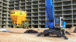 Industrial Crane with Concrete Bucket