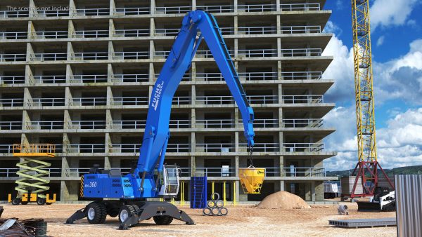 Industrial Crane with Concrete Bucket