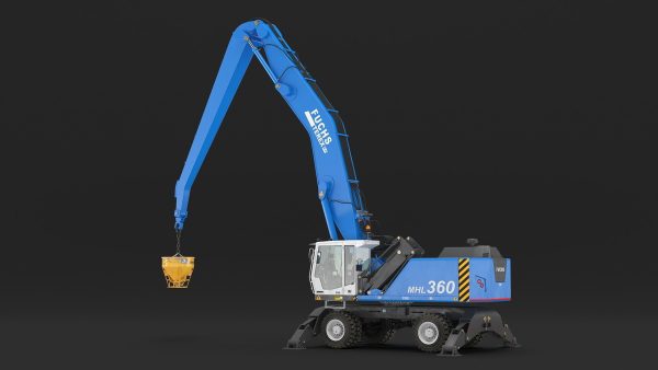 Industrial Crane with Concrete Bucket