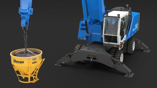 Industrial Crane with Concrete Bucket