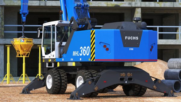 Industrial Crane with Concrete Bucket