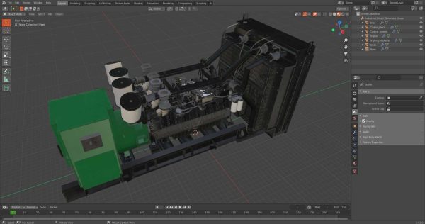 Industrial Diesel Generator Green