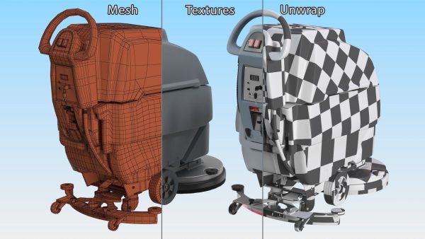 Industrial Floor Scrubber Machine Grey