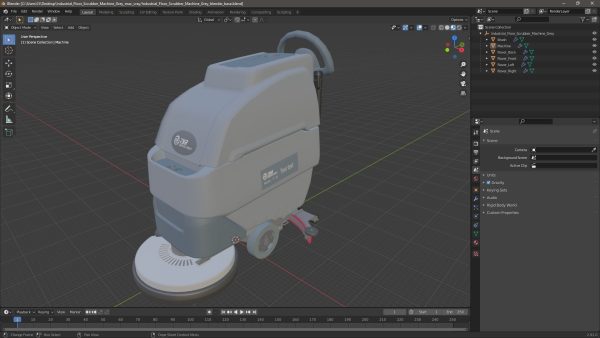 Industrial Floor Scrubber Machine Grey