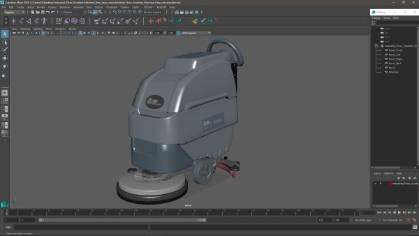 Industrial Floor Scrubber Machine Grey