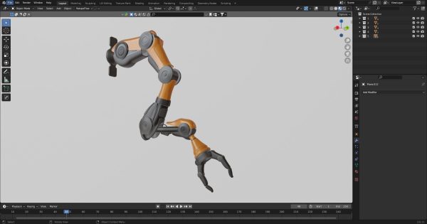 Industrial Mechanical Arm Rigged