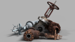 Industrial old used valves