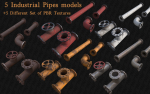 Industrial Pipes with 4K PBR texture -city props 3-
