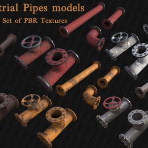 Industrial Pipes with 4K PBR texture -city props 3-