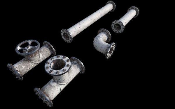 Industrial Pipes with 4K PBR texture -city props 3-