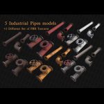 Industrial Pipes with 4K PBR texture -city props 3-