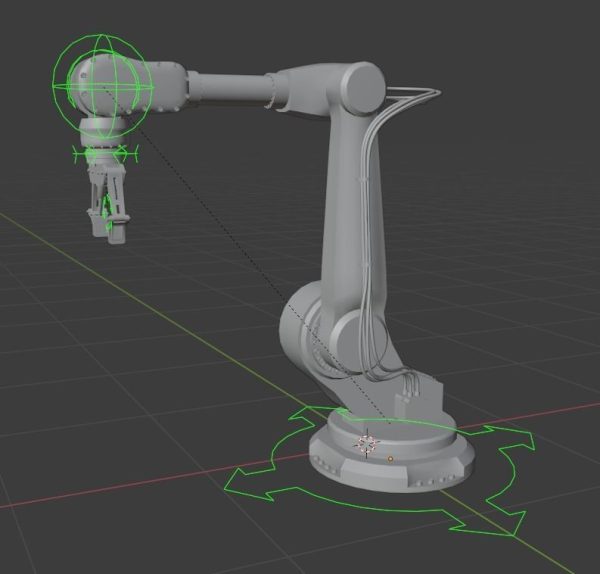 Industrial robot arm dirty lowpoly