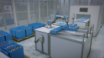 Industrial Robot Scene with Baskets Animated