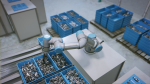 Industrial Robot Scene with Baskets Animated
