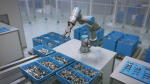 Industrial Robot Scene with Baskets Animated