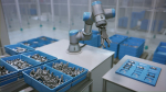 Industrial Robot Scene with Baskets Animated