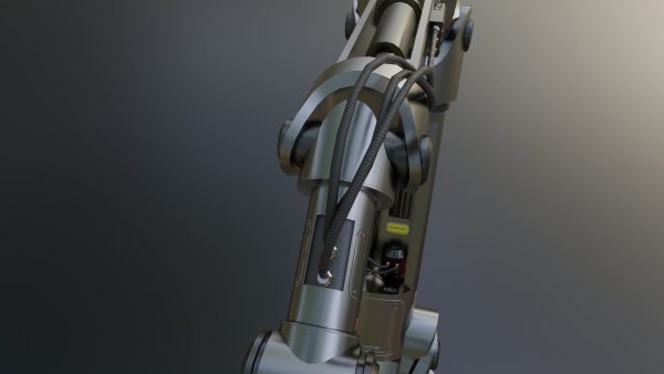 Industrial Robotic Arm with Rigged and Animated