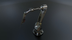 Industrial Robotic Arm with Rigged and Animated