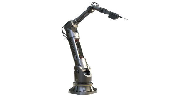Industrial Robotic Arm with Rigged and Animated