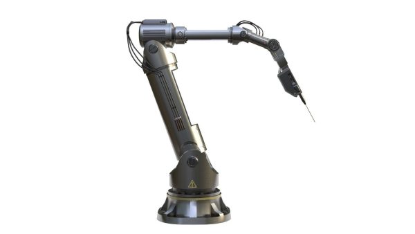 Industrial Robotic Arm with Rigged and Animated
