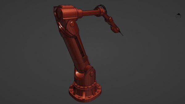 Industrial Robotic Arm with Rigged and Animated