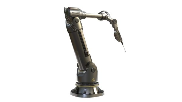 Industrial Robotic Arm with Rigged and Animated